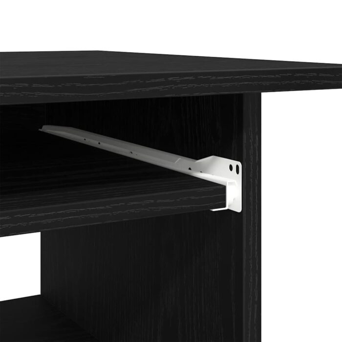 Bureau chêne noir 80x45x74 cm bois d'ingénierie – Image 7