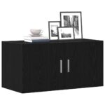 Armoire murale chêne noir 80x39x40 cm bois d'ingénierie – Image 2