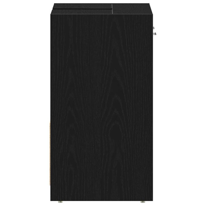 Armoire lavabo de salle de bain chêne noir 60x33x60 cm – Image 5