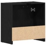 Armoire lavabo de salle de bain chêne noir 60x33x60 cm – Image 6