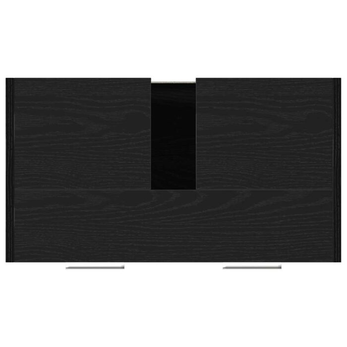 Armoire lavabo de salle de bain chêne noir 60x33x60 cm – Image 7