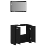 Armoire de salle de bain avec miroir chêne noir – Image 3