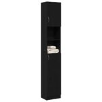 Armoire de salle de bain chêne noir 32x25,5x190 cm – Image 2