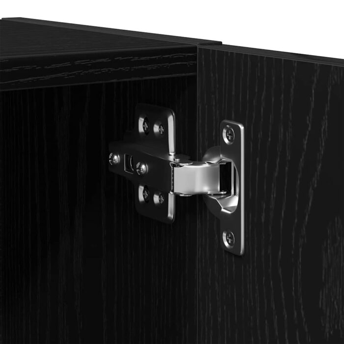 Armoire de salle de bain chêne noir 32x25,5x190 cm – Image 8