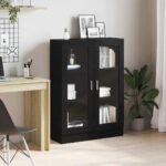 Bibliothèque chêne noir 82,5x30,5x115 cm bois d'ingénierie