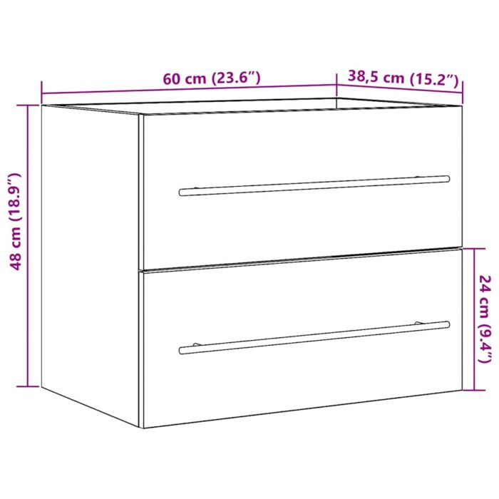 Meuble de salle de bain vieux bois 60x38,5x48 cm – Image 10