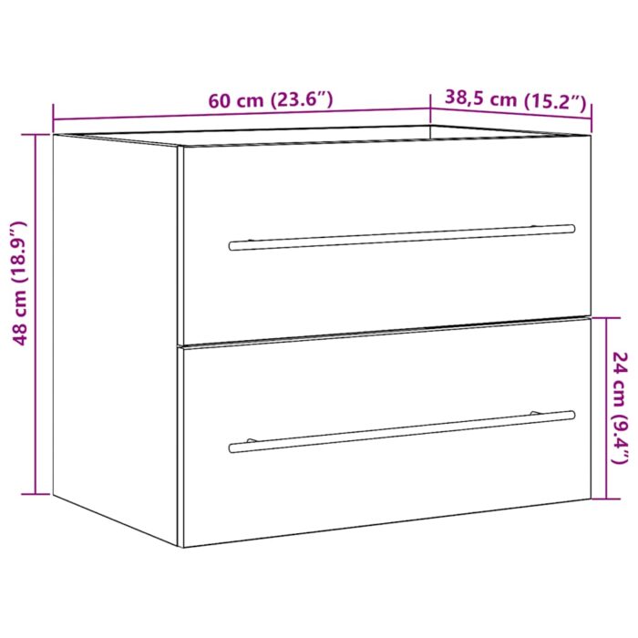 Armoire lavabo de salle de bain chêne artisanal bois ingénierie – Image 10