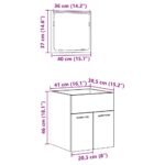 Ensemble de meubles salle de bain 2 pcs bois d'ingénierie – Image 10