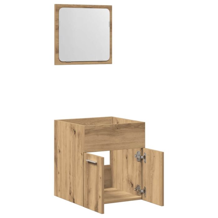 Ensemble de meubles salle de bain 2 pcs bois d'ingénierie – Image 3