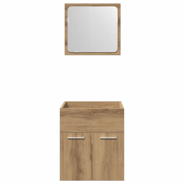 Ensemble de meubles salle de bain 2 pcs bois d'ingénierie – Image 4