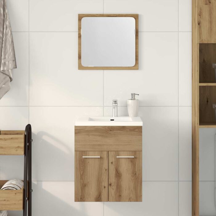 Ensemble de meubles salle de bain 2 pcs bois d'ingénierie – Image 1