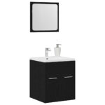 Ensemble de meubles salle de bain 2 pcs chêne noir – Image 2