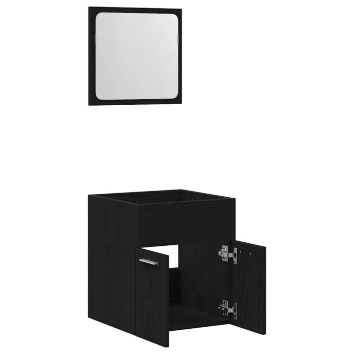 Ensemble de meubles salle de bain 2 pcs chêne noir – Image 3
