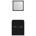 Ensemble de meubles salle de bain 2 pcs chêne noir – Image 4