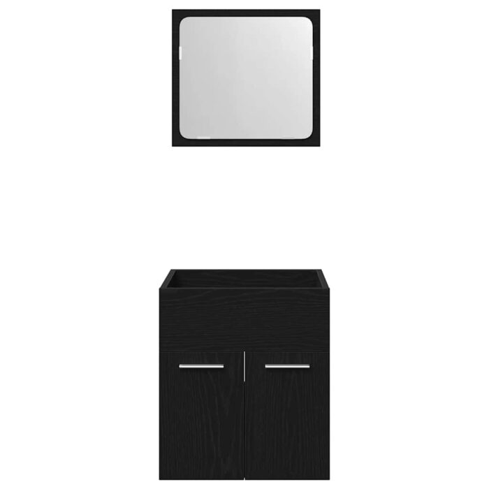 Ensemble de meubles salle de bain 2 pcs chêne noir – Image 4