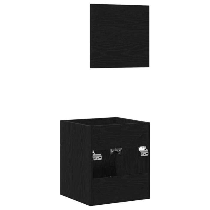 Ensemble de meubles salle de bain 2 pcs chêne noir – Image 6