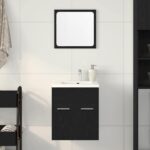 Ensemble de meubles salle de bain 2 pcs chêne noir