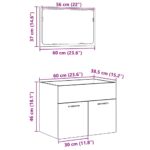 Ensemble de meubles salle de bain 2 pcs bois d'ingénierie – Image 10