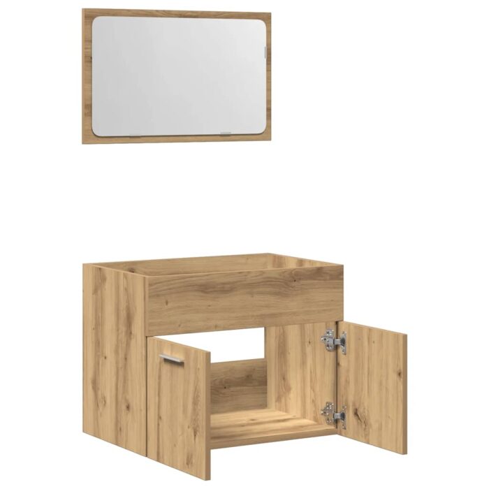 Ensemble de meubles salle de bain 2 pcs bois d'ingénierie – Image 3