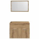 Ensemble de meubles salle de bain 2 pcs bois d'ingénierie – Image 4