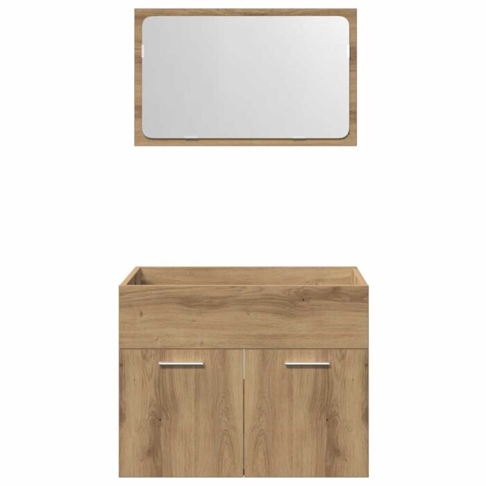 Ensemble de meubles salle de bain 2 pcs bois d'ingénierie – Image 4