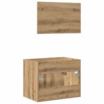 Ensemble de meubles salle de bain 2 pcs bois d'ingénierie – Image 6