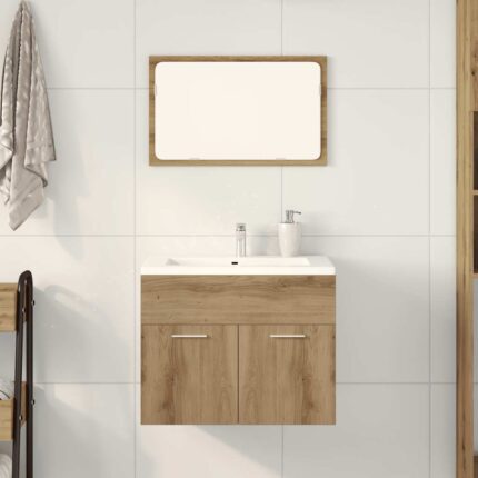 Ensemble de meubles salle de bain 2 pcs bois d'ingénierie