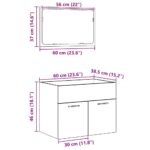 Ensemble de meubles salle de bain 2 pcs chêne noir – Image 10