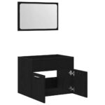 Ensemble de meubles salle de bain 2 pcs chêne noir – Image 3
