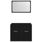 Ensemble de meubles salle de bain 2 pcs chêne noir – Image 4