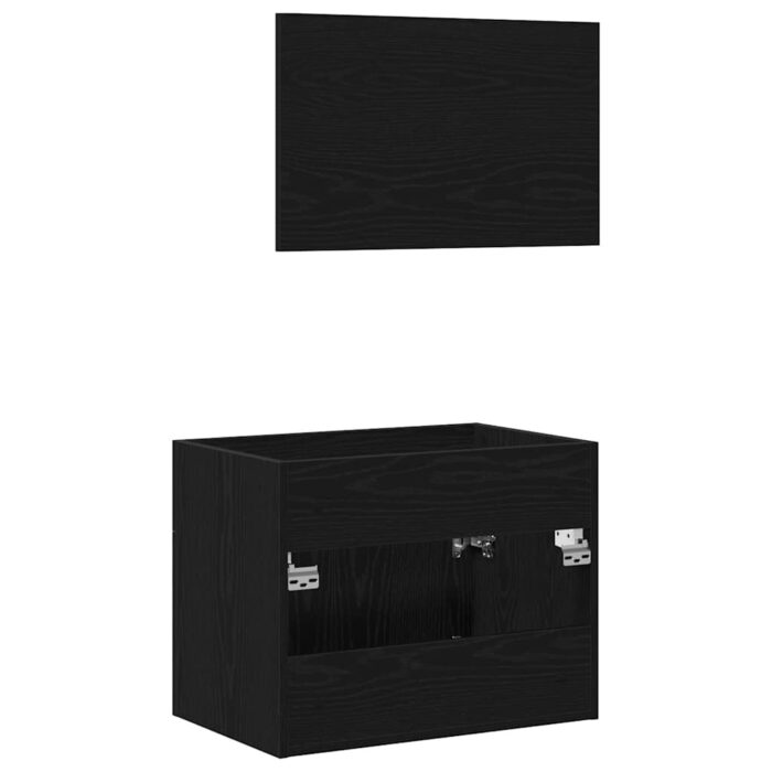 Ensemble de meubles salle de bain 2 pcs chêne noir – Image 6