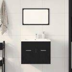 Ensemble de meubles salle de bain 2 pcs chêne noir