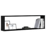 Étagères murales cube 4 pcs chêne noir 100x15x30 cm bois – Image 2