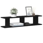 Étagères murales 2 pcs chêne noir 90x18x20 cm bois d'ingénierie – Image 2