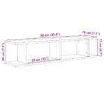 Étagères murales 2 pcs chêne noir 90x18x20 cm bois d'ingénierie – Image 9