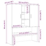 Meuble pour machine à laver chêne noir 70,5x25,5x90 cm – Image 9