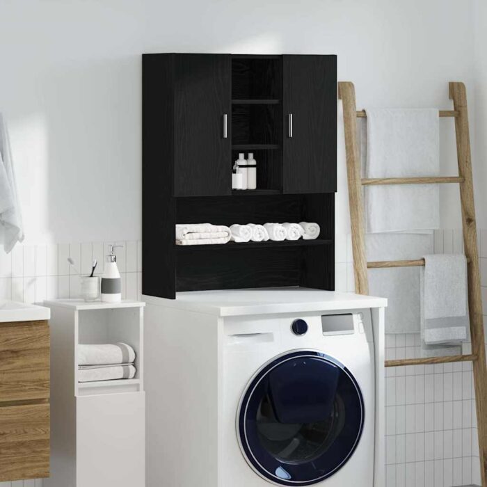 Meuble pour machine à laver chêne noir 70,5x25,5x90 cm – Image 1