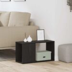 Meuble TV chêne noir 60x24x32 cm bois d'ingénierie – Image 2