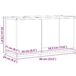 Meuble TV chêne noir 60x24x32 cm bois d'ingénierie – Image 9