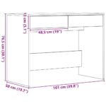 Bureau chêne noir 101x50x76,5 cm Bois d'ingénierie – Image 10