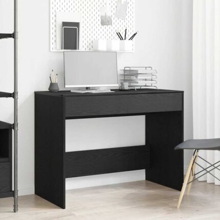 Bureau chêne noir 101x50x76,5 cm Bois d'ingénierie