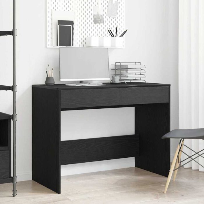 Bureau chêne noir 101x50x76,5 cm Bois d'ingénierie – Image 1