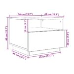 Table basse avec lumières LED chêne noir 50x49x40 cm – Image 11