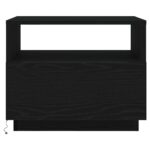 Table basse avec lumières LED chêne noir 50x49x40 cm – Image 4