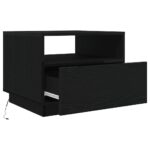 Table basse avec lumières LED chêne noir 50x49x40 cm – Image 7