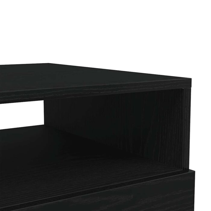 Table basse avec lumières LED chêne noir 50x49x40 cm – Image 8