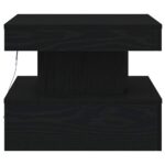 Table basse avec lumières LED chêne noir 50x50x40 cm – Image 4