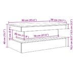 Table basse avec lumières LED chêne noir 90x50x40 cm – Image 10