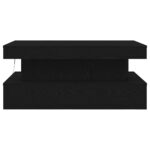 Table basse avec lumières LED chêne noir 90x50x40 cm – Image 4