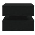 Table basse avec lumières LED chêne noir 50x50x40 cm – Image 4